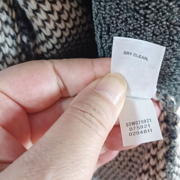 J. Jill Long Knit Coatigan Jacket M Brown Gray Button Front Texture Shawl Collar - Picture 10 of 10